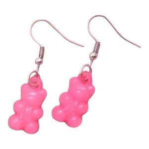 Gummy Bear Pink Drop Earrings New